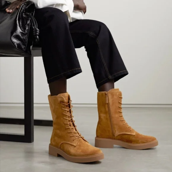 Vince | Shoes | Vince Kady Laceup Suede Boots Chestnut  display picture 1